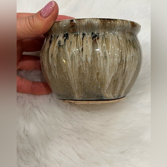 Bundle of 2 Glazed Flower Pots Planters ~ One w/Flower Frog Kenzan/ Ikebana - Picture 9 of 16